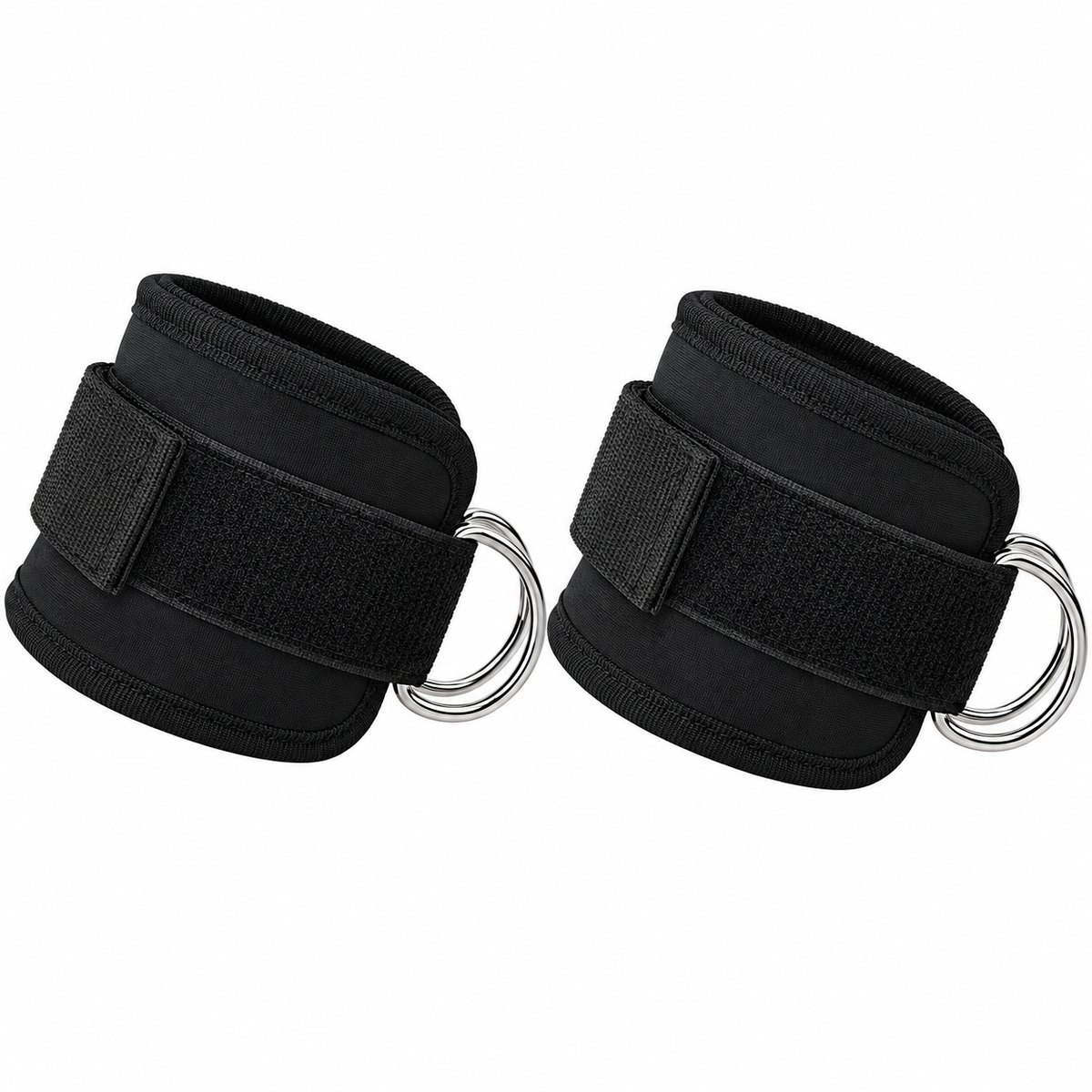 Adjustable Ankle Straps for Cable Machines – Padded Gym Ankle Cuffs with Metal D-Rings
